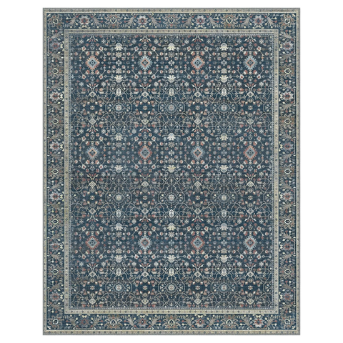 GENIMO Washable Low Pile Blue White Porcelain Area Rug