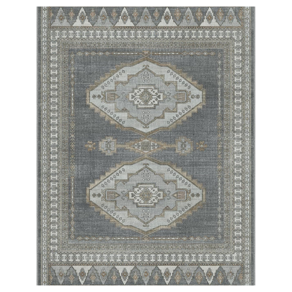 GENIMO Vintage Double Diamond Washable Non-Slip Area Rug
