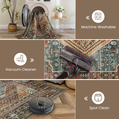 GENIMO Machine Washable Rugs Non Slip Carpet with Gripper AR1005