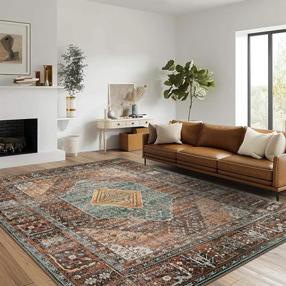 GENIMO Machine Washable Rugs Non Slip Carpet with Gripper AR1005