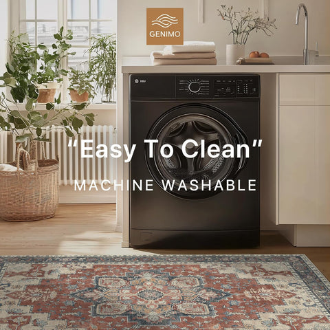 GENIMO Gorgeous Prints Machine Washable Low Pile Area Rug
