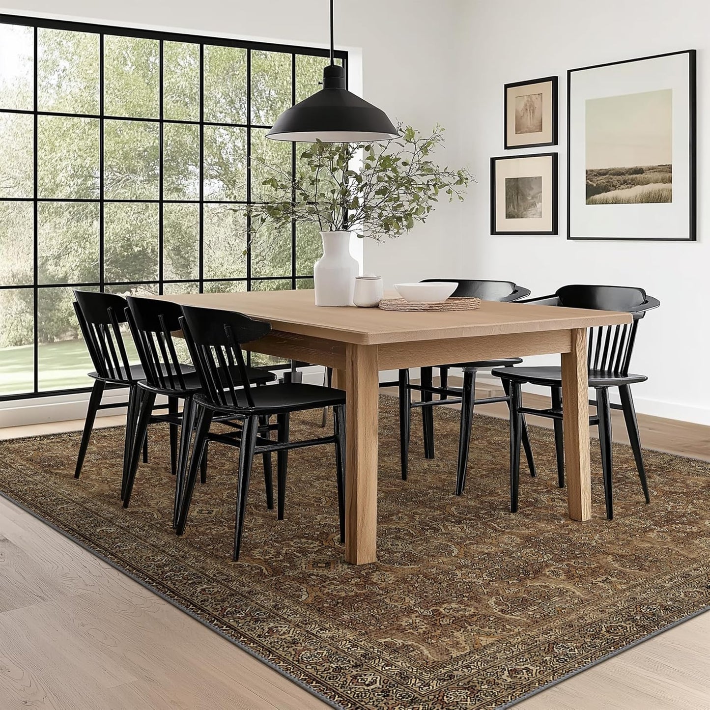 GENIMO Vintage Bohemian Symmetrical Print Warm Color Soft Area Rug