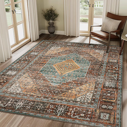 GENIMO Machine Washable Rugs Non Slip Carpet with Gripper AR1005