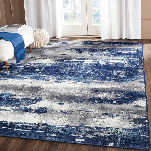 GENIMO Area Rugs for Bedroom Living Room Machine Washable Large Modern Abstract Print Soft Entryway Runner Rug, Non Slip Carpet with Gripper