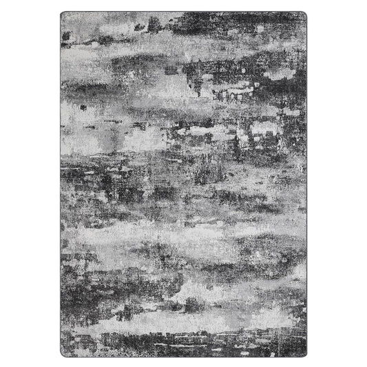 GENIMO Modern Abstract Print Soft Area Rugs Black