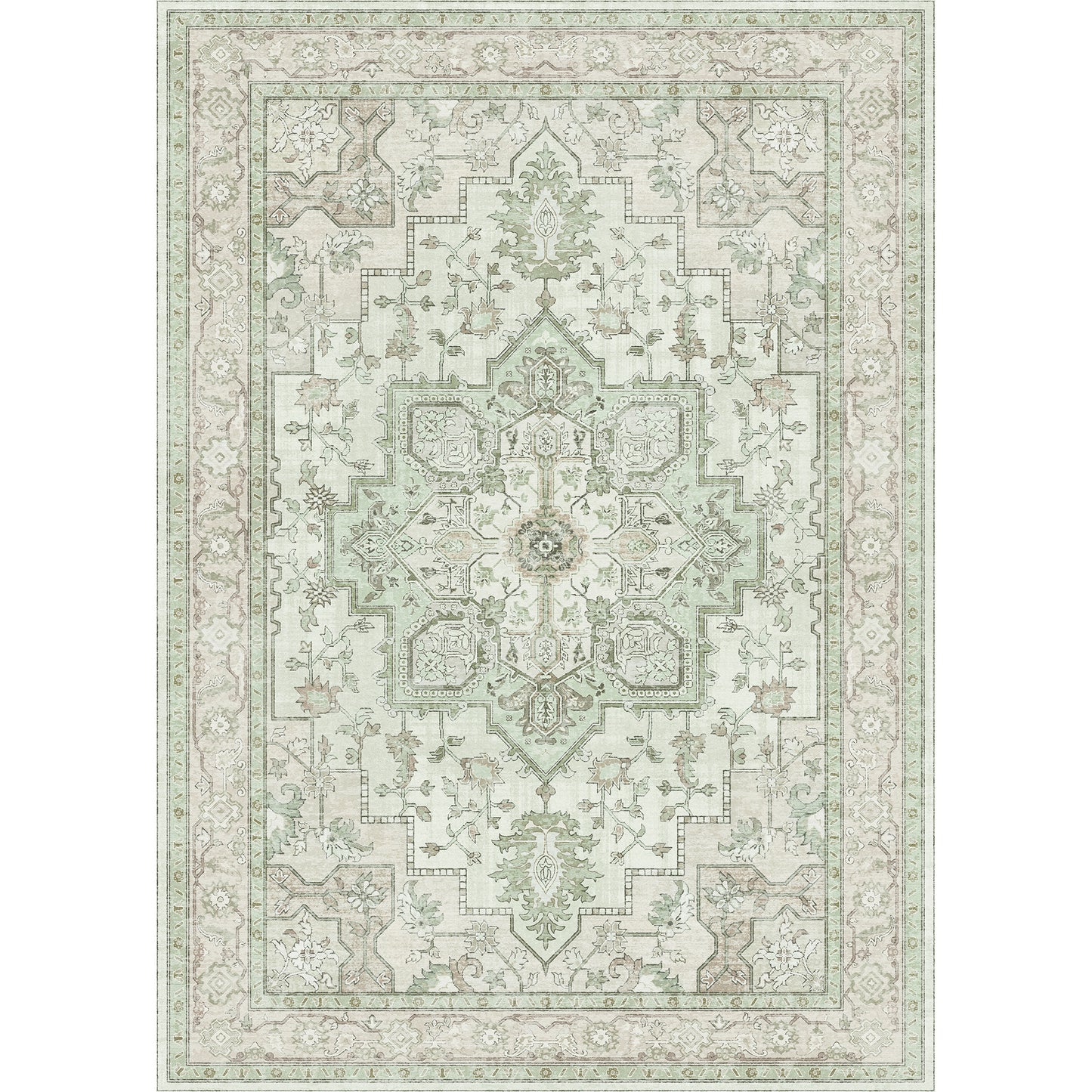 GENIMO 8x10 Area Rug for Living Room, Beige White