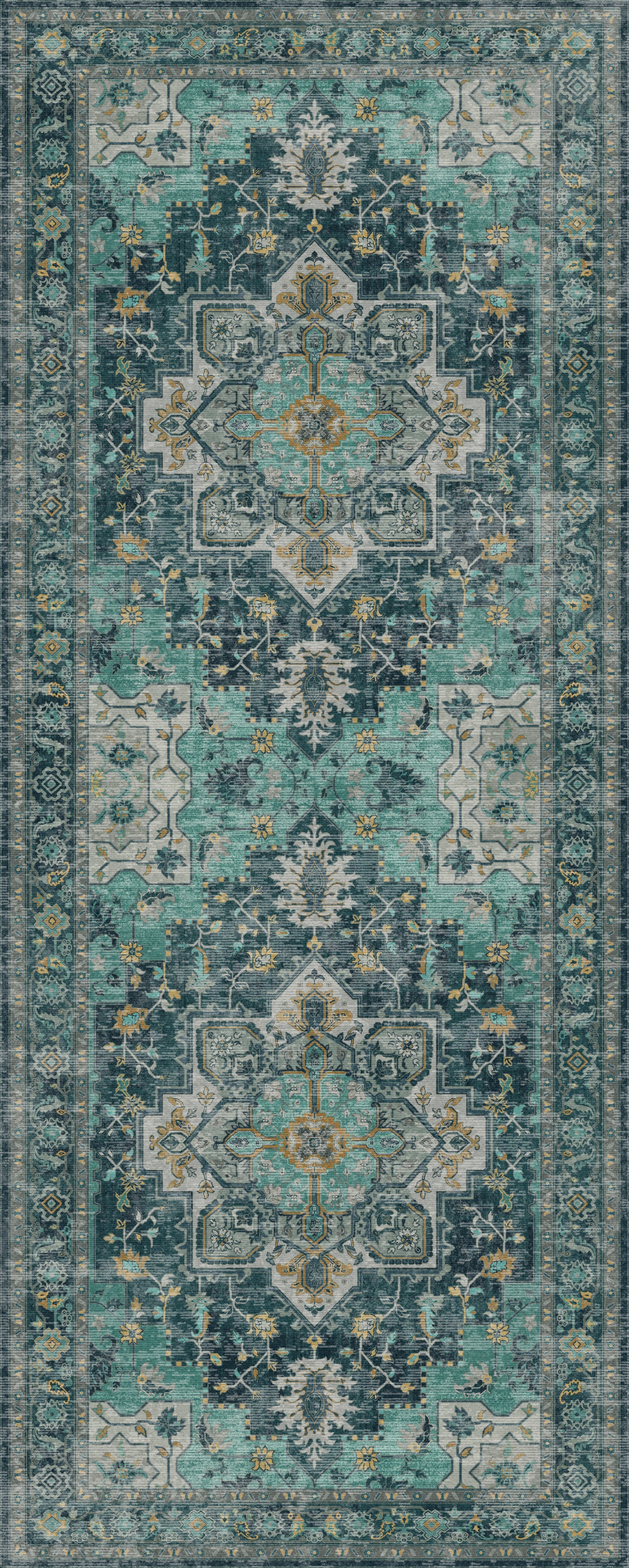 GENIMO Runner Rugs 2x6, Hallway Runner Rugs, Dark Green