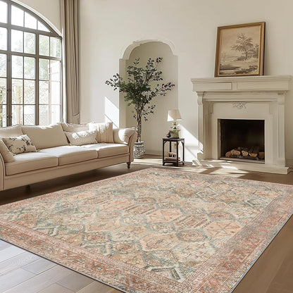 GENIMO Vintage Classic Print Multi Color Washable Area Rug