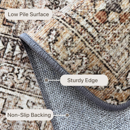 GENIMO Vintage Classic Print Multi Color Washable Area Rug