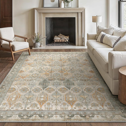 GENIMO Vintage Classic Print Multi Color Washable Area Rug