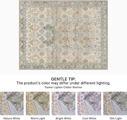 GENIMO Vintage Classic Print Multi Color Washable Area Rug
