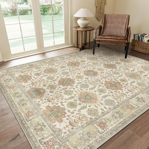 GENIMO Classic Persian Garden Washable Non-Slip Area Rug