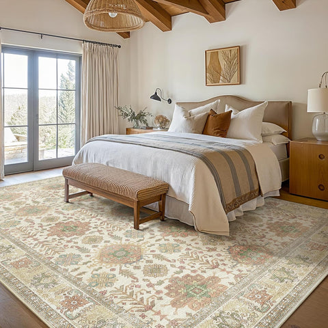 GENIMO Classic Persian Garden Washable Non-Slip Area Rug