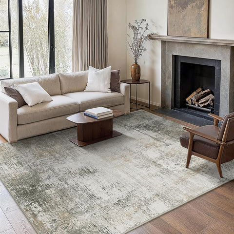 GENIMO Modern Abstract Textured Machine Washable Area Rug Gray