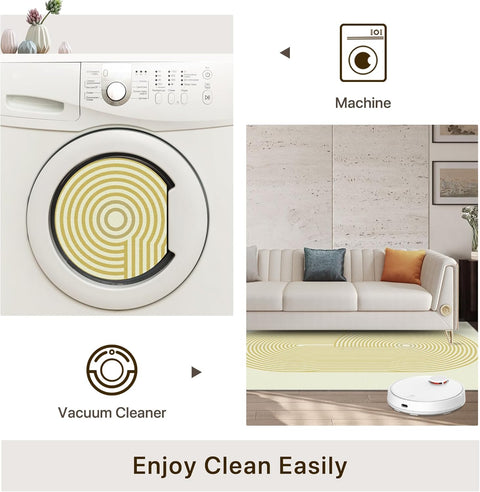 GENIMO Modern Minimalist Oval Line Printed Non-Slip Area Rug
