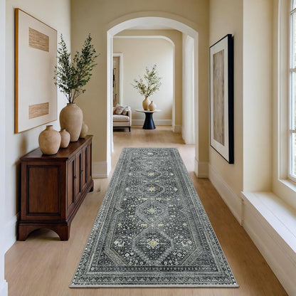 GENIMO Machine Washable Runner Rug Non Slip Carpet with Gripper