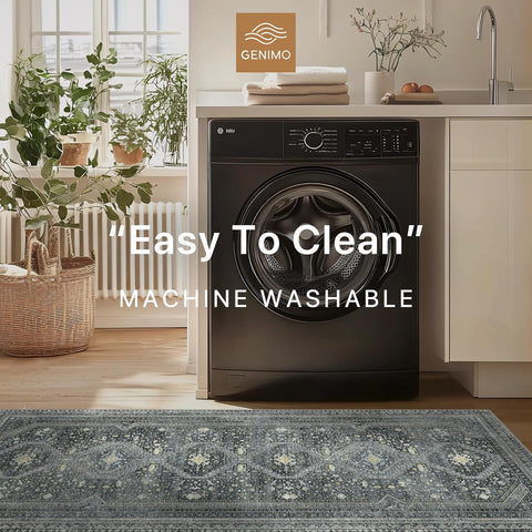 GENIMO Machine Washable Runner Rug Non Slip Carpet with Gripper