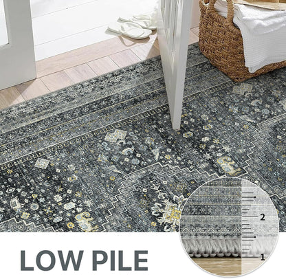 GENIMO Machine Washable Runner Rug Non Slip Carpet with Gripper