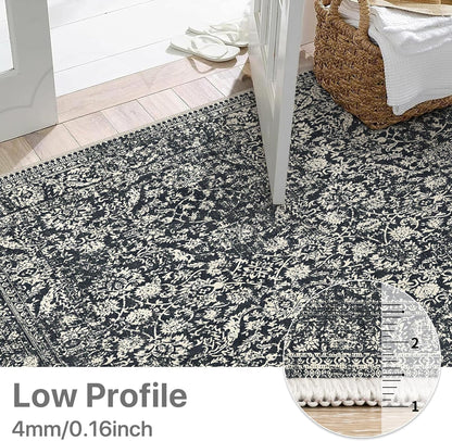 GENIMO Flourishing Floral Print Machine Washable Area Rug