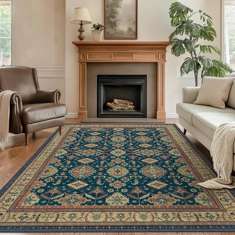 GENIMO Bohemian Geometric Jewels Washable Non-Slip Area Rug