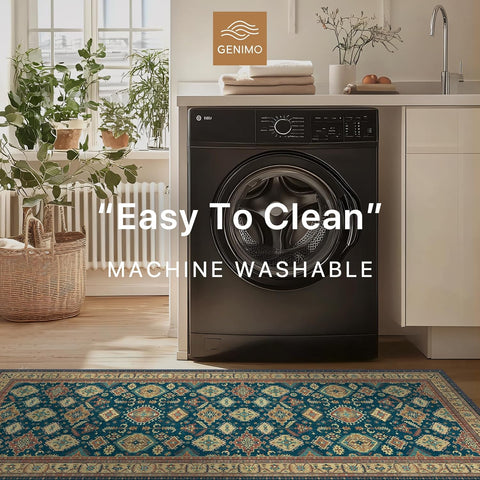GENIMO Bohemian Geometric Jewels Washable Non-Slip Area Rug