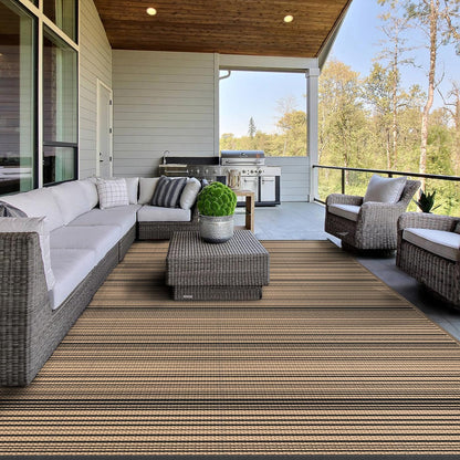 GENIMO Simple Striped Waterproof Outdoor Rug