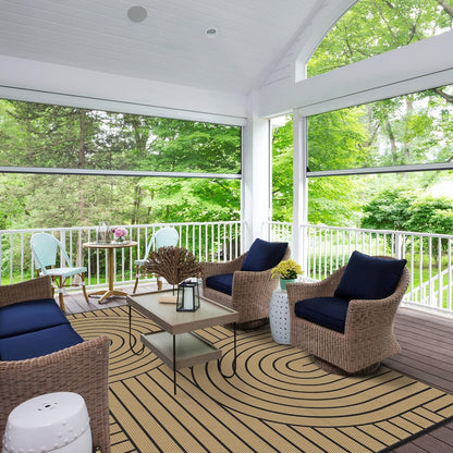 GENIMO Oval Stripe Double Sided Waterproof Outdoor Rug