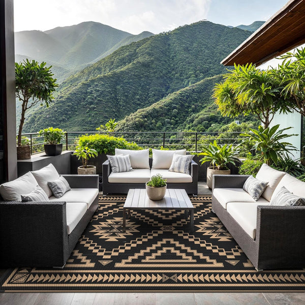 GENIMO Wave Diamond Geometric Waterproof Outdoor Rug