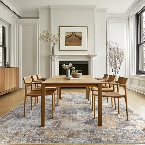 GENIMO Non-Slip Modern Abstract Slim Low Pile Carpet Area Rug