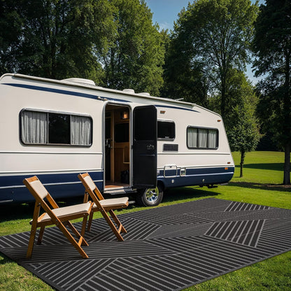 GENIMO Cross Stripe Design Waterproof Outdoor Rug