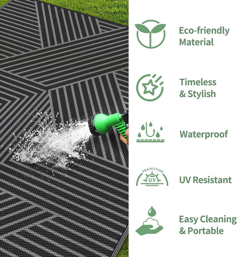 GENIMO Cross Stripe Design Waterproof Outdoor Rug