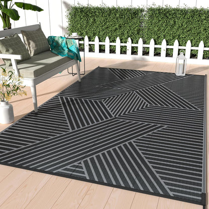 GENIMO Cross Stripe Design Waterproof Outdoor Rug