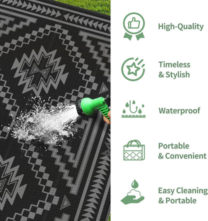 GENIMO Wave Diamond Geometric Waterproof Outdoor Rug
