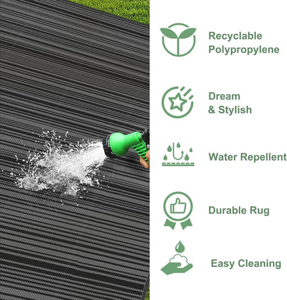 GENIMO Simple Striped Waterproof Outdoor Rug