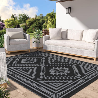 GENIMO Wave Diamond Geometric Waterproof Outdoor Rug