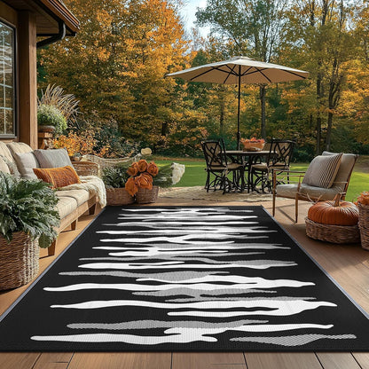 GENIMO Simple Abstract Stripe Printed Waterproof Outdoor Rug