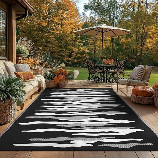 GENIMO Simple Abstract Stripe Printed Waterproof Outdoor Rug