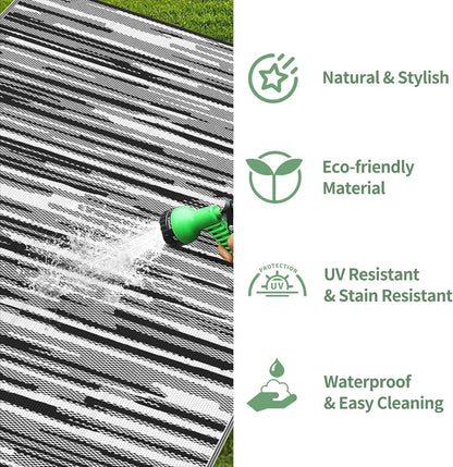 GENIMO Irregular Short Stripe Printed Waterproof Outdoor Rug