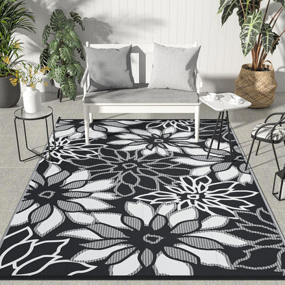 GENIMO Daisy Pattern Reversible Waterproof Outdoor Rug