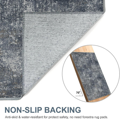 GENIMO Non-Slip Modern Abstract Slim Low Pile Carpet Area Rug