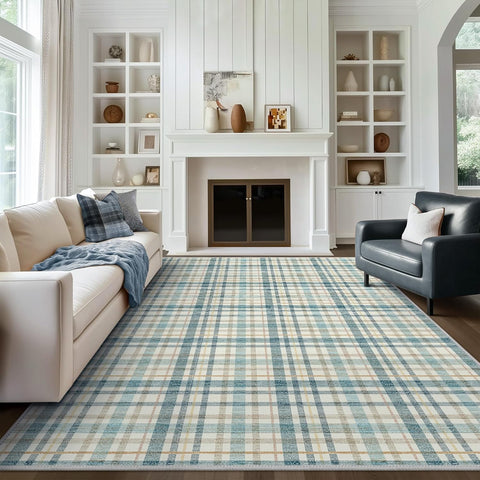 GENIMO Classic Plaid Print Machine Washable Non-Slip