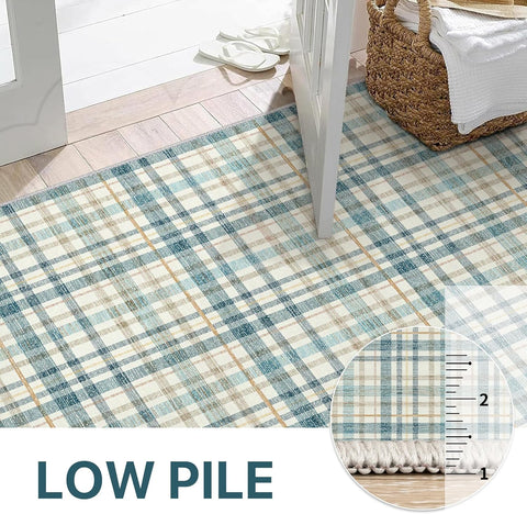 GENIMO Classic Plaid Print Machine Washable Non-Slip