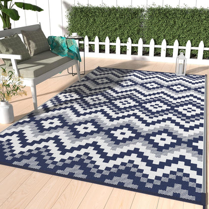 GENIMO Diamond Geometric Print Double Sided Waterproof Outdoor Rug