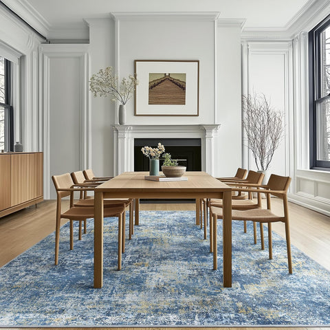 GENIMO Non-Slip Modern Abstract Slim Low Pile Carpet Area Rug