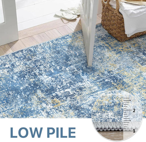 GENIMO Non-Slip Modern Abstract Slim Low Pile Carpet Area Rug