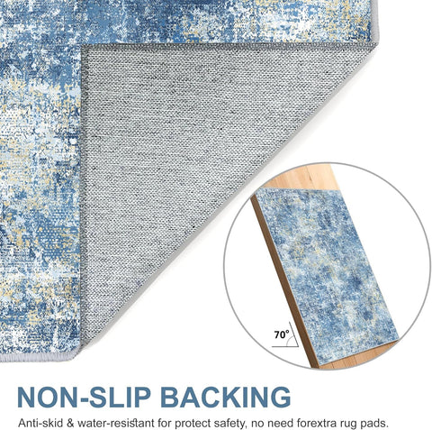 GENIMO Non-Slip Modern Abstract Slim Low Pile Carpet Area Rug