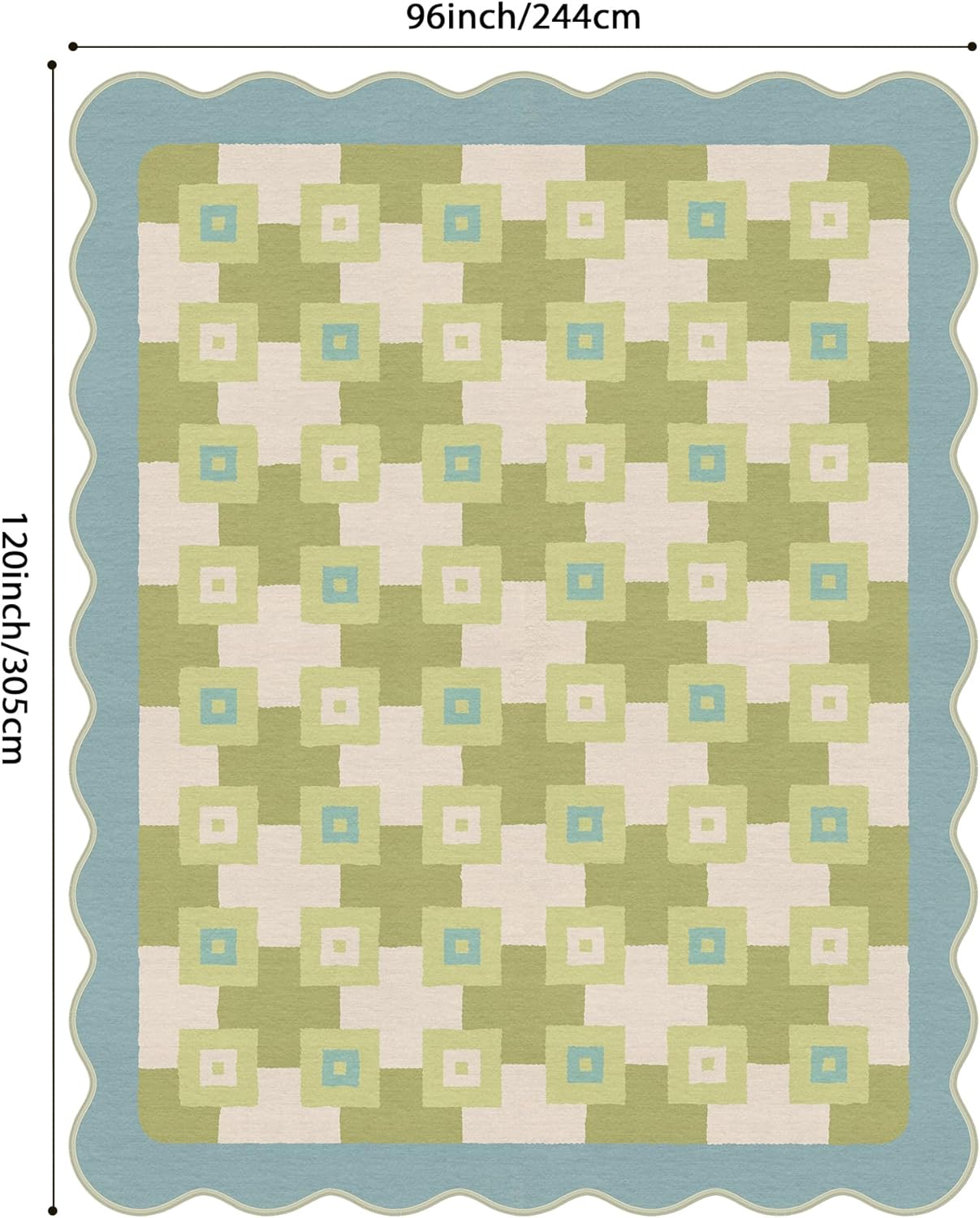 GENIMO Modern Geometric Decorative Irregular Area Rug