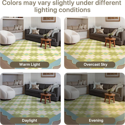 GENIMO Modern Geometric Decorative Irregular Area Rug