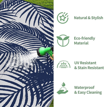 GENIMO Tree Shadow Print Double Sided Waterproof Outdoor Rug