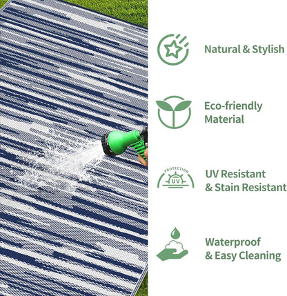 GENIMO Irregular Short Stripe Printed Waterproof Outdoor Rug